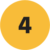 A large black number 4 is centered on a yellow circle with a light gray background.